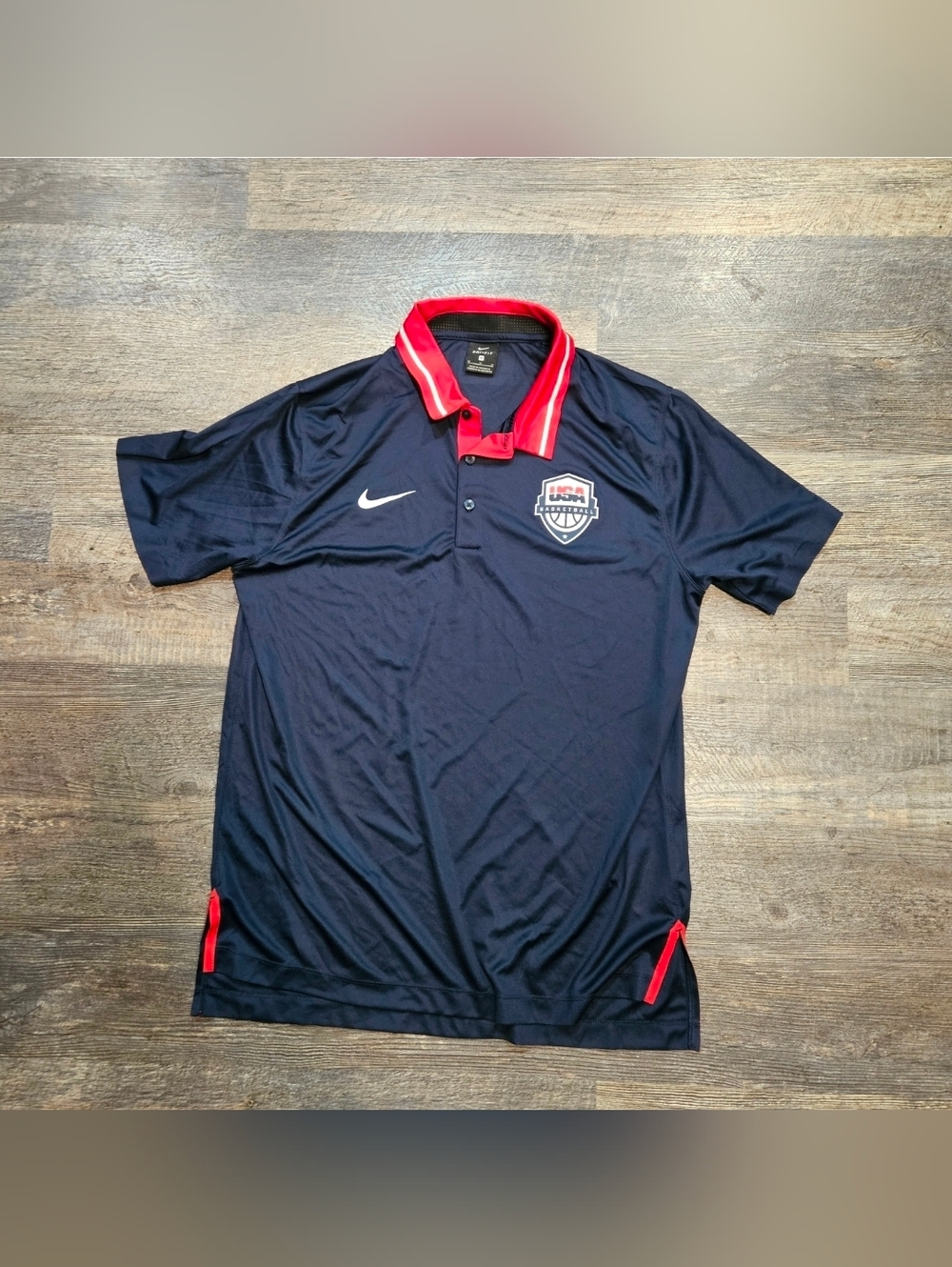 Nike Dri Fit USA Basketball Polo Shirt Men Medium